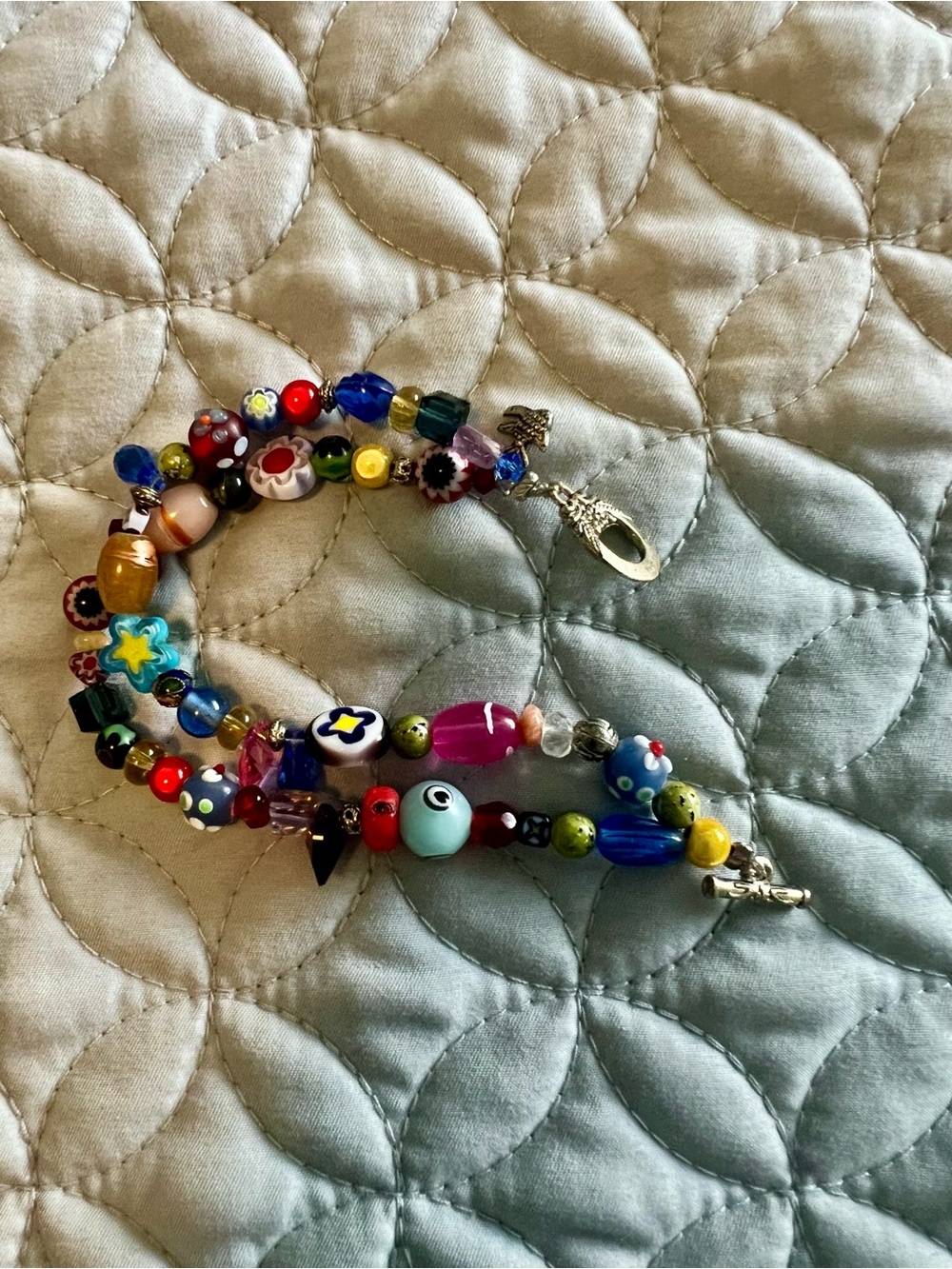 Multi-Color Glass Bead Necklace - Women Jewelry - Picture 2 of 2